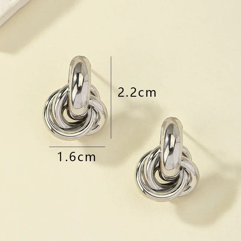 Gold SIlver Color Knot Hoop Earring