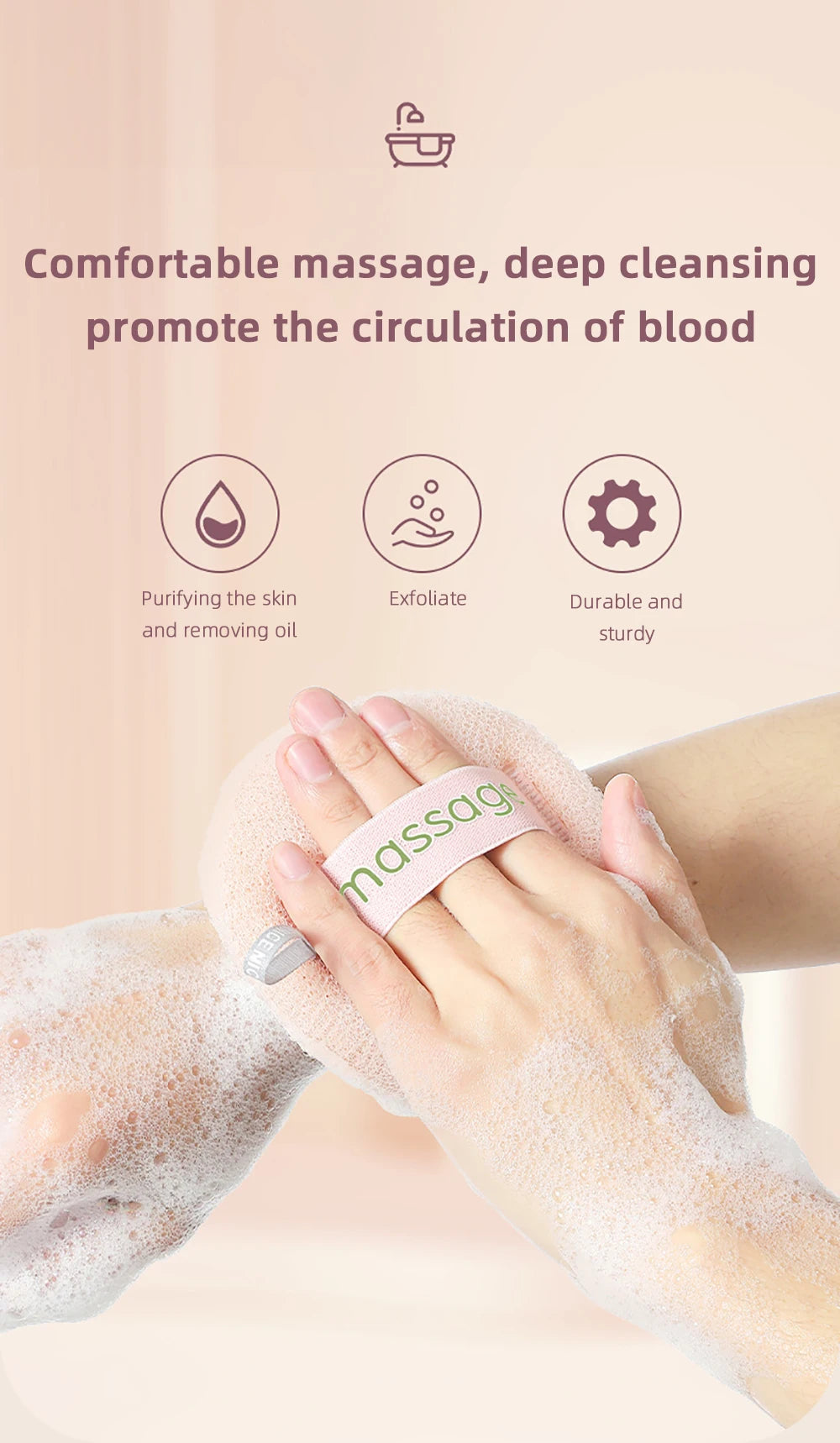 Shower Loofah Bath Sponge With Hanging Rope