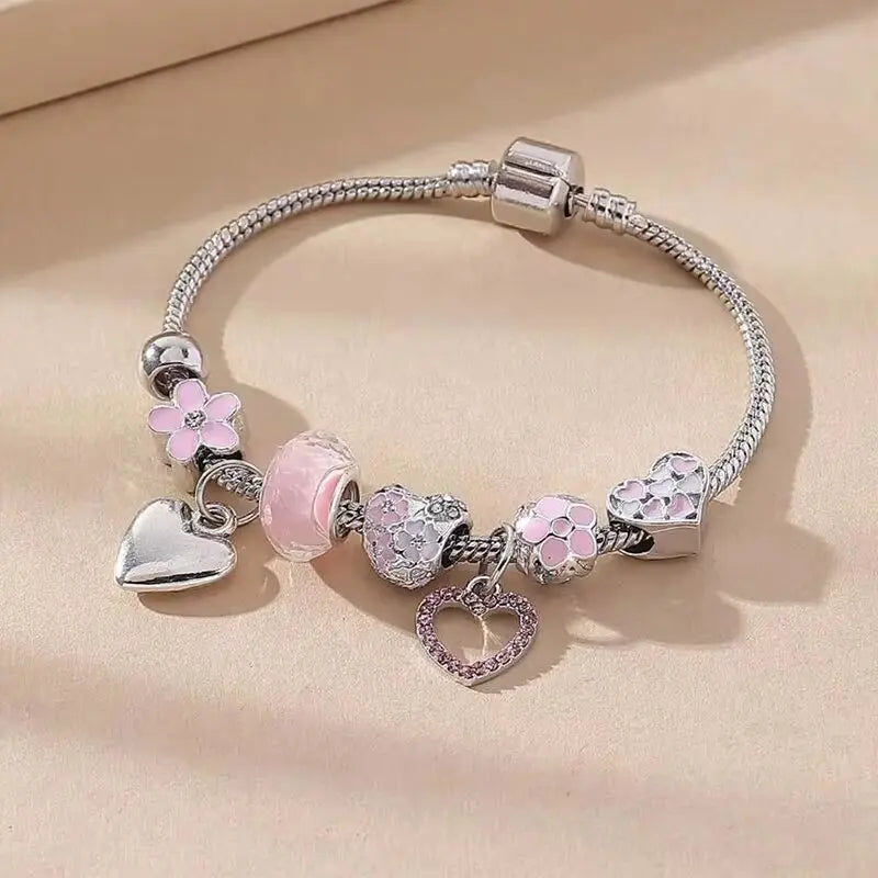 Multi-Element Beaded Love Pan Family Bracelet