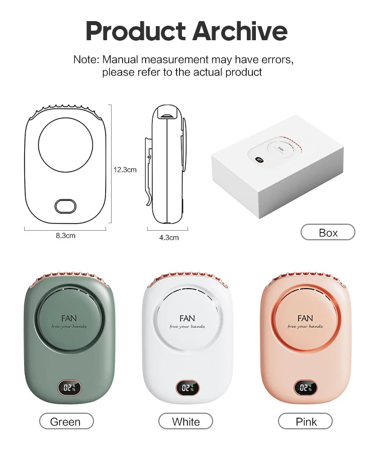 Portable Hanging Neck Fan