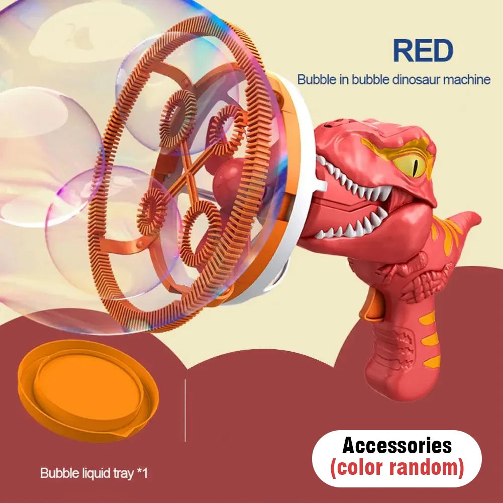 2 In 1 Dinosaur Electric Soap Bubble Gun