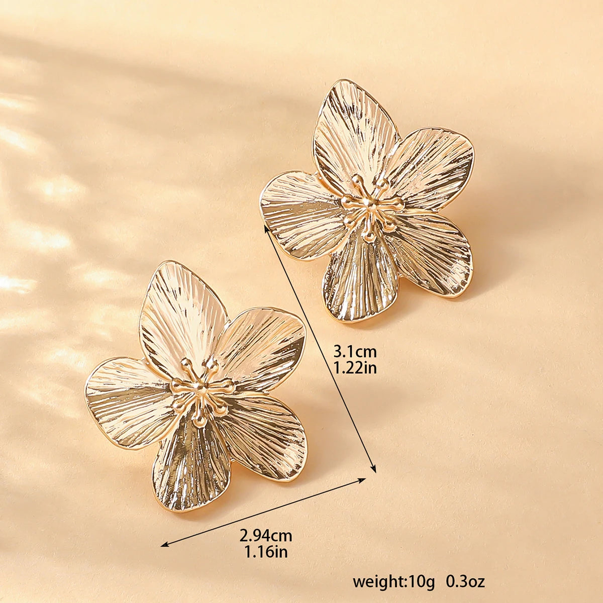 Fashion Trendy Stainless Steel Flower Earrings