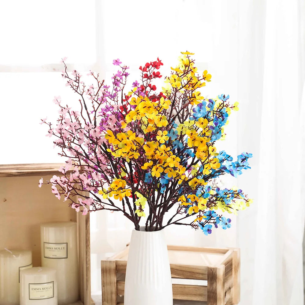 Gypsophile artificielle en soie, 50 cm, longues branches, décoration d'intérieur, fausses plantes, pour fête de mariage, DIY
