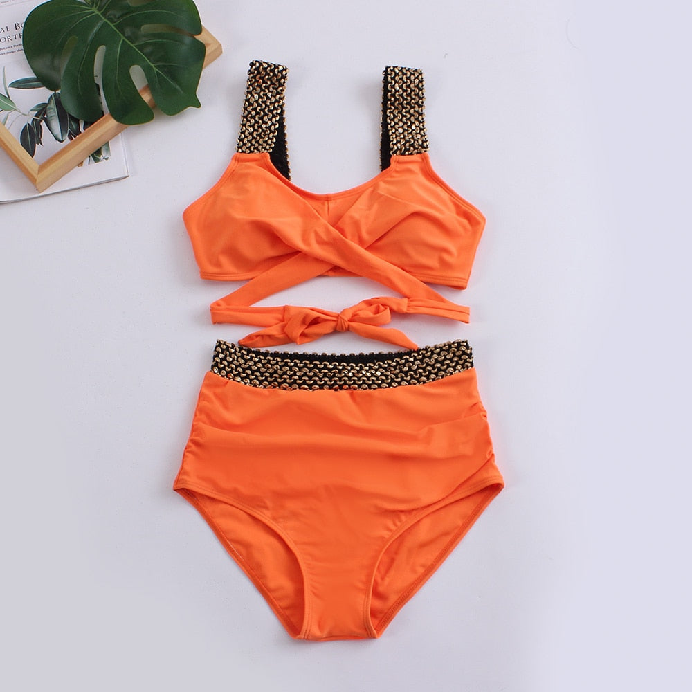 2023 Black Cross High Waist Bikini - BestShop