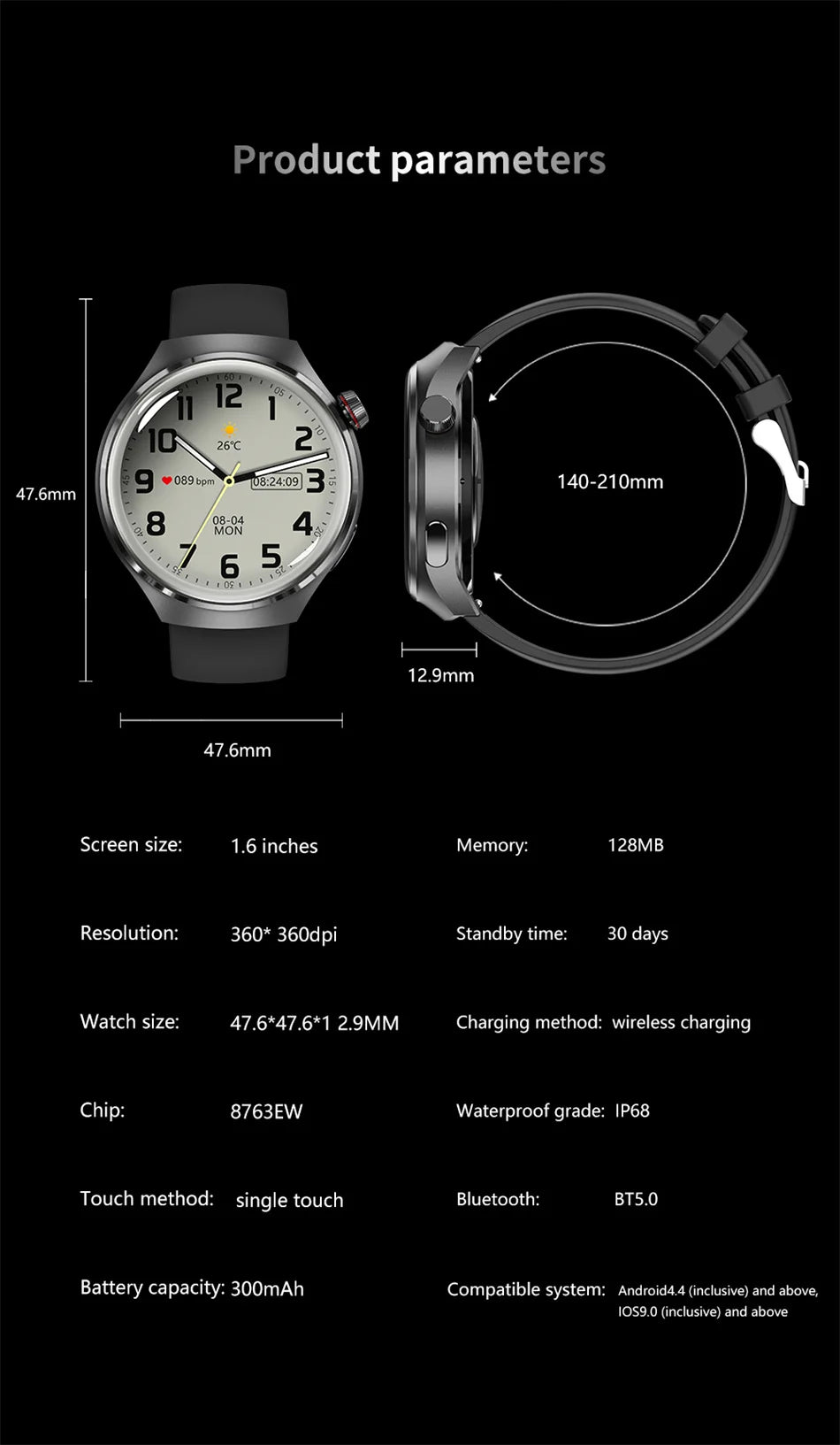 AMOLED NFC Watch GT4 Pro Smartwatch