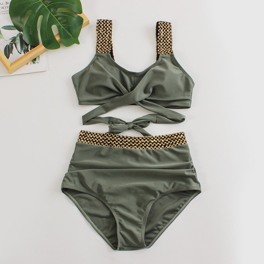 2023 Black Cross High Waist Bikini - BestShop