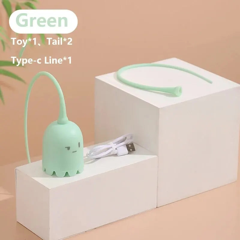 Electric Cat Teasing Stick Tail Wagging Toy