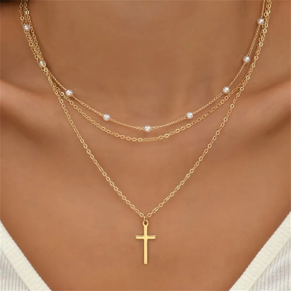 Vintage Layered Metal Bar Necklace