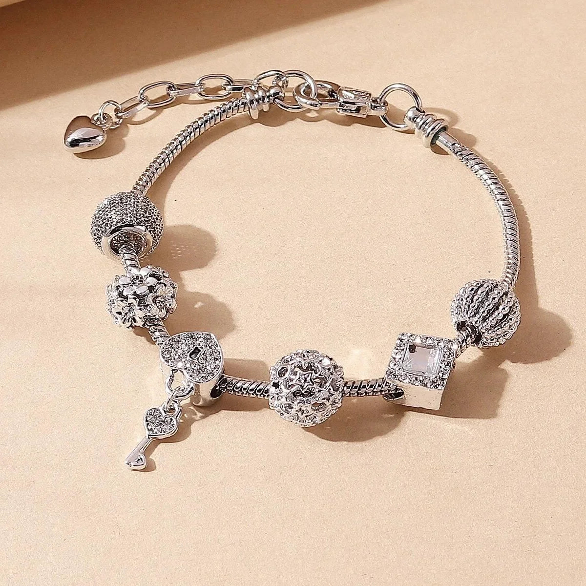 Multi-Element Beaded Love Pan Family Bracelet