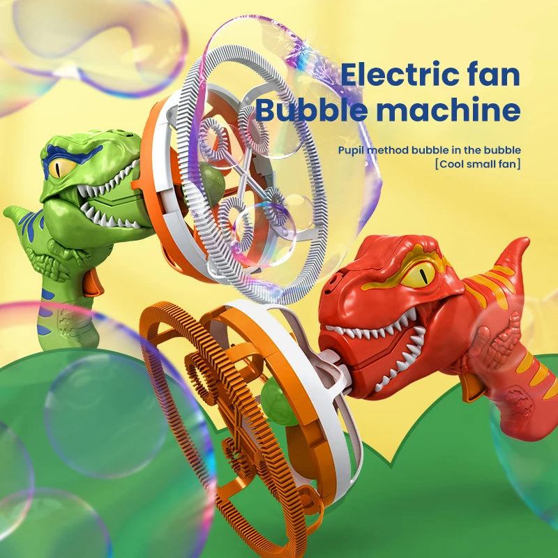 2 In 1 Dinosaur Electric Soap Bubble Gun