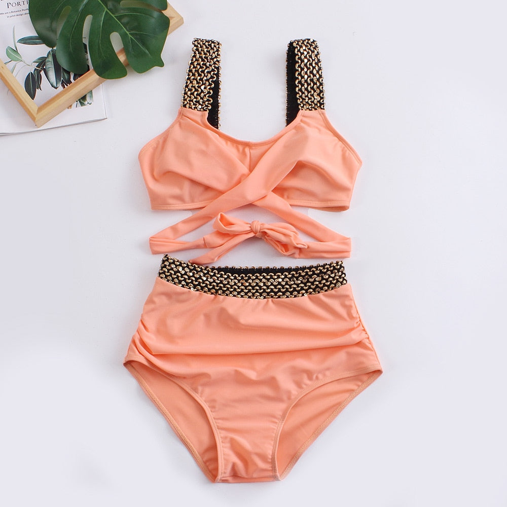 2023 Black Cross High Waist Bikini - BestShop