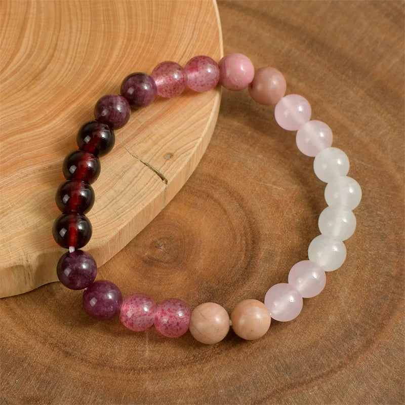 Handmade Pink Amethyst Beaded Bracelet