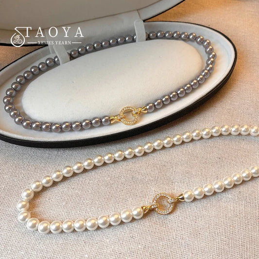 French Elegant Pearl Beaded Necklace