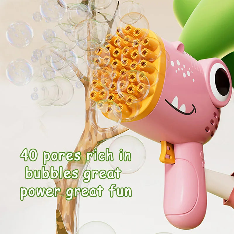 Pistola de burbujas de dinosaurio