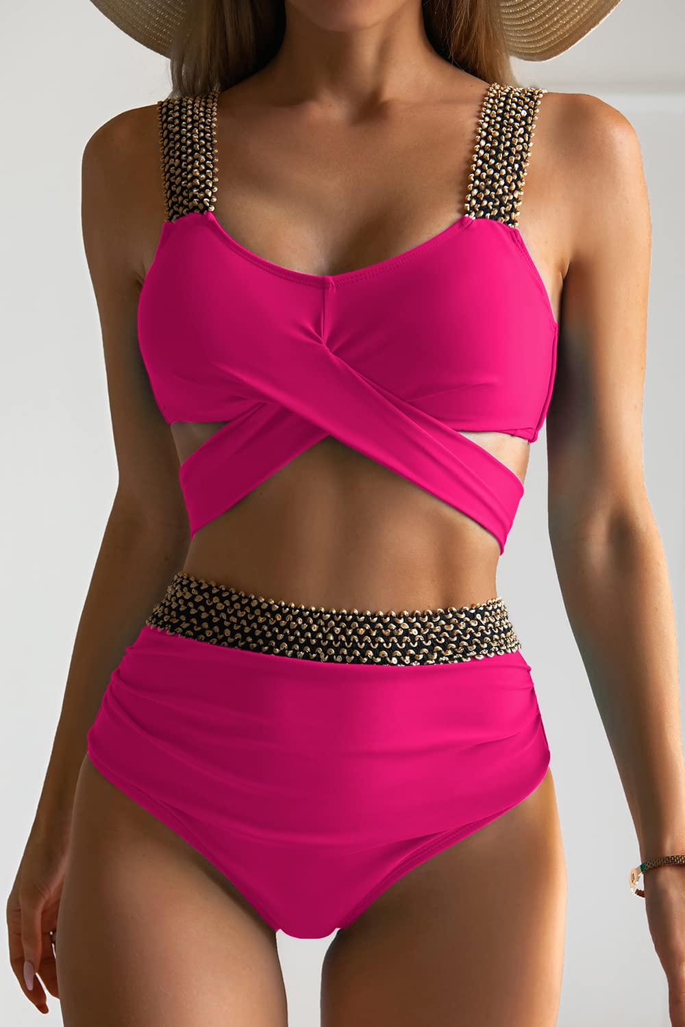 2023 Black Cross High Waist Bikini - BestShop