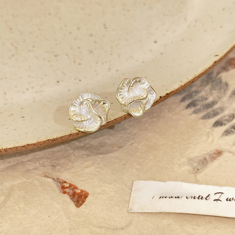 Delicate Camellia Stud Earring