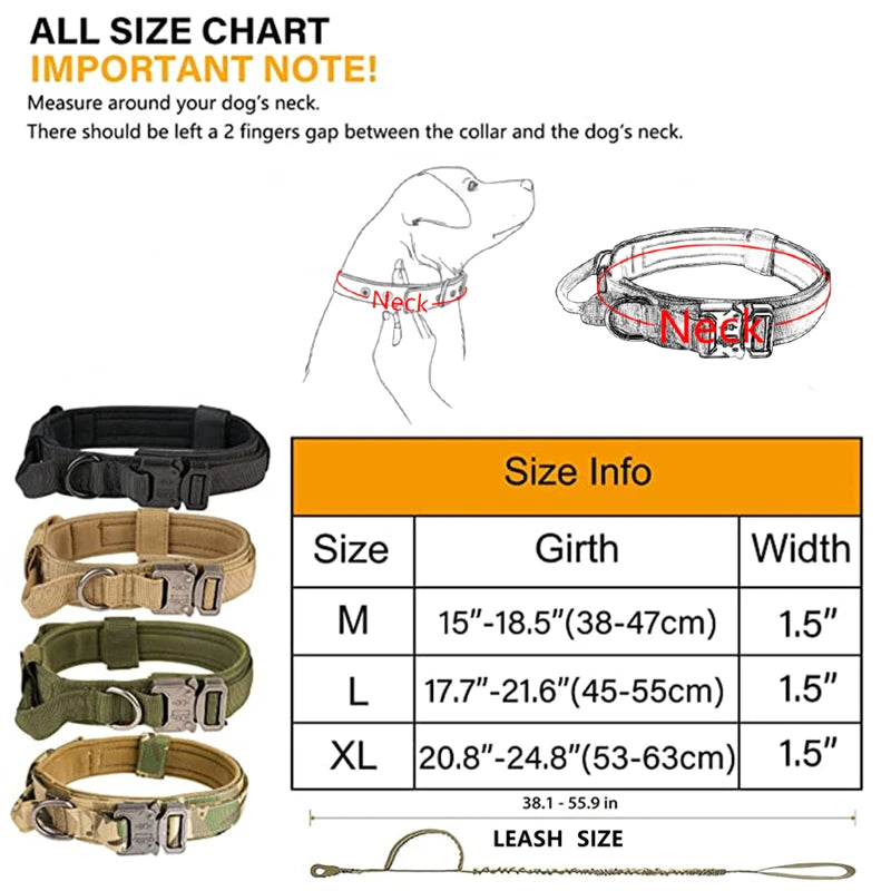 Durable Tactical Dog Collar and Leash