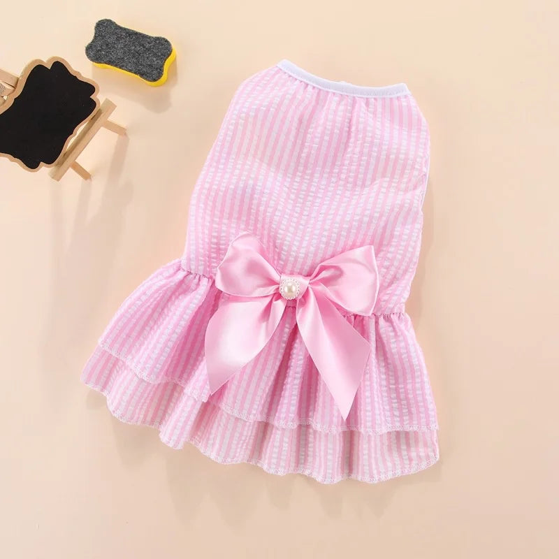 Puppy vertical striped butterfly skirt