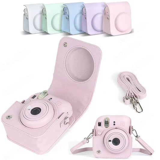 Étui en cuir PU pour appareil photo Instax Mini 12