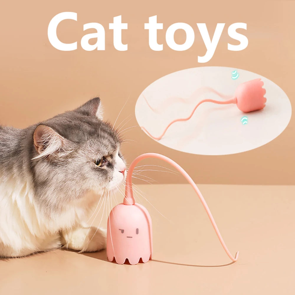 Electric Cat Teasing Stick Tail Wagging Toy
