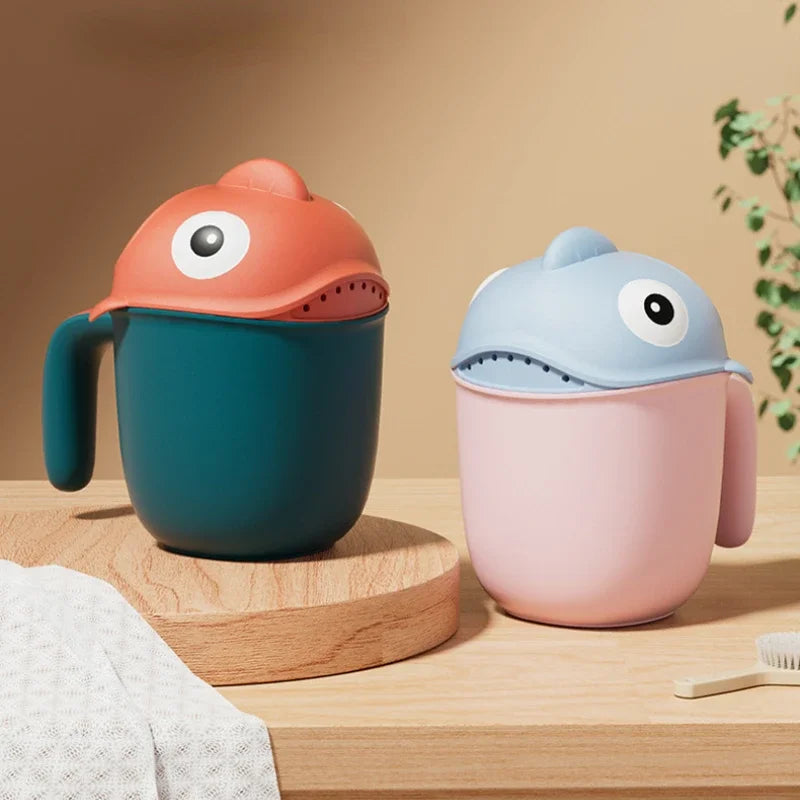 Baby Bath Shower Head Rinse Cup Cartoon Shark