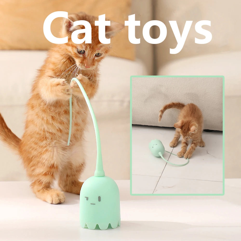 Electric Cat Teasing Stick Tail Wagging Toy