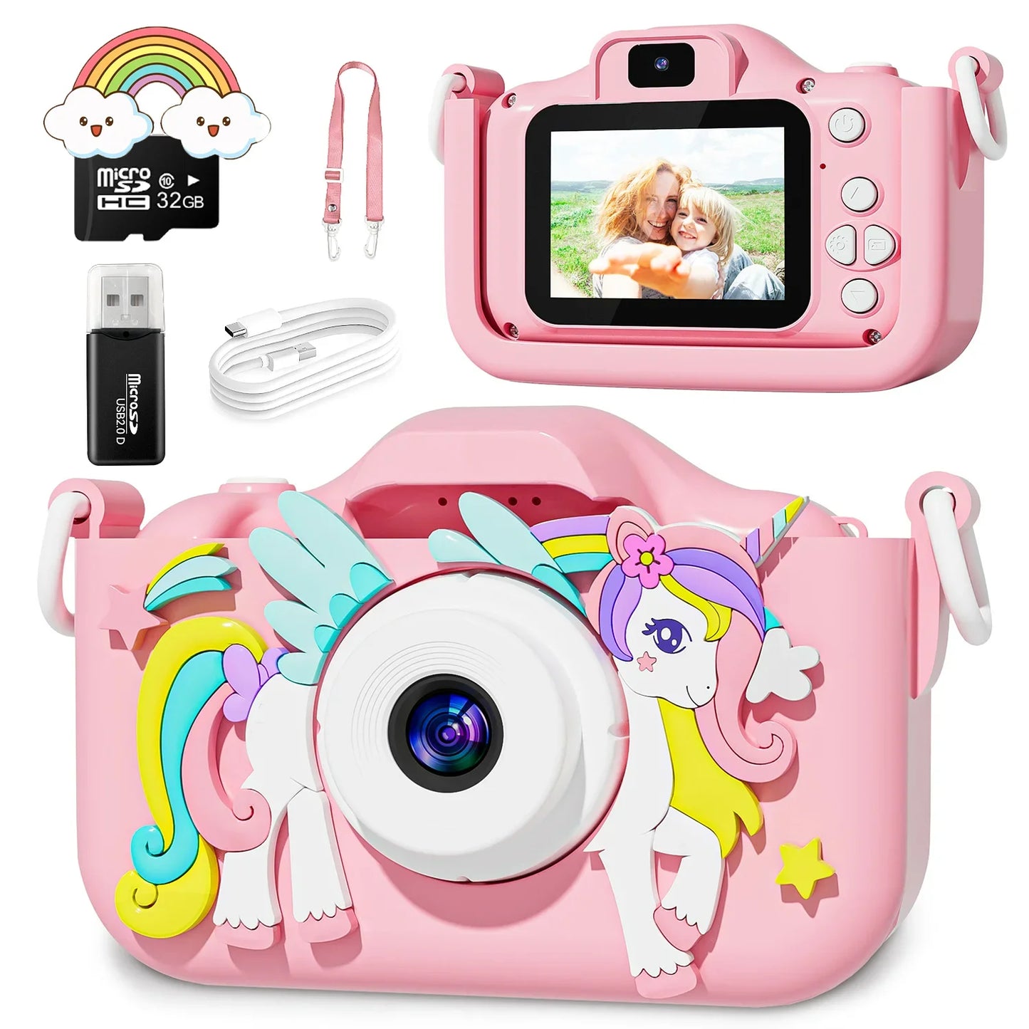 Cute Cat Children Cameras With 32G Card