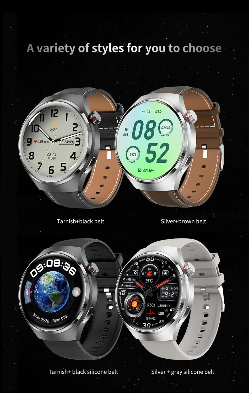 AMOLED NFC Watch GT4 Pro Smartwatch