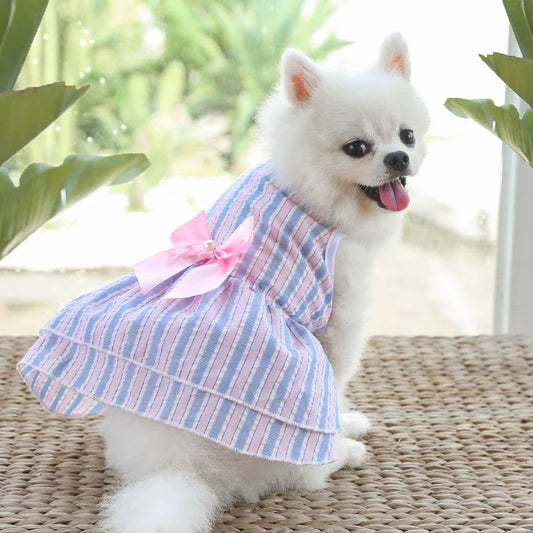 Puppy vertical striped butterfly skirt