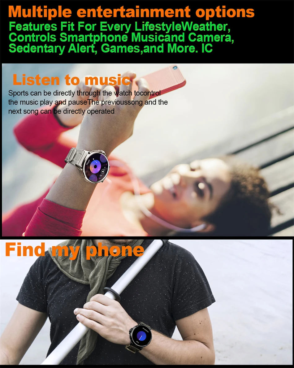 AMOLED Men GPS Track Smart Watch