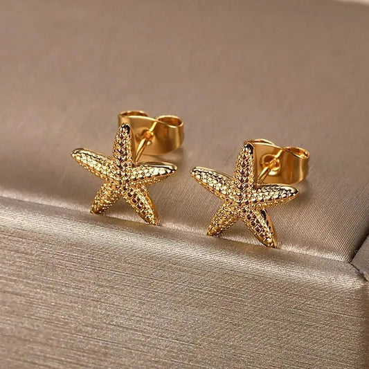 Vintage Summer Starfish Stud Earrings