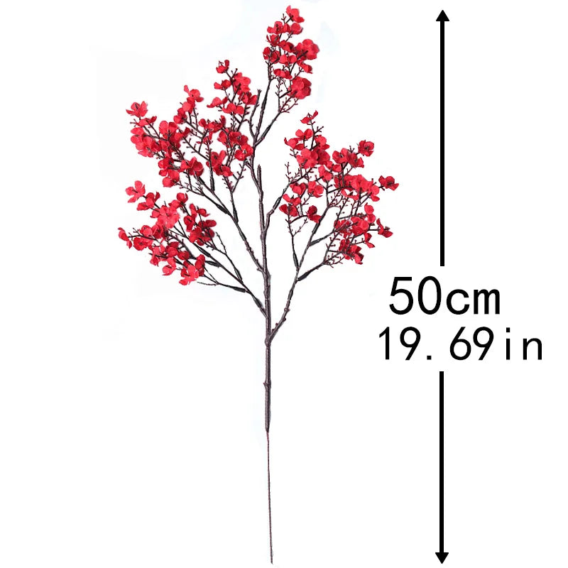 Gypsophile artificielle en soie, 50 cm, longues branches, décoration d'intérieur, fausses plantes, pour fête de mariage, DIY