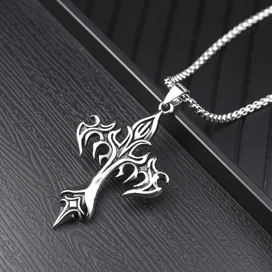 ZAKOL Hip Hop Cross Pendant Necklace