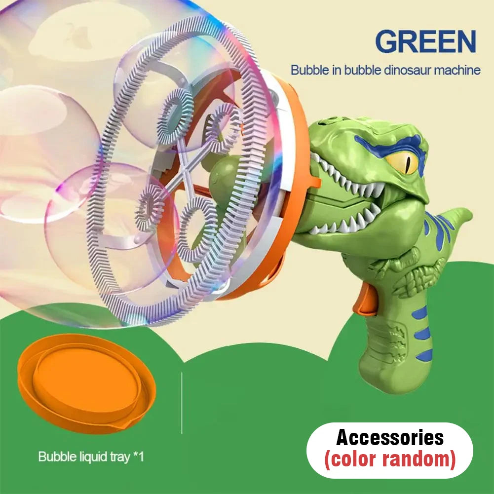 2 In 1 Dinosaur Electric Soap Bubble Gun