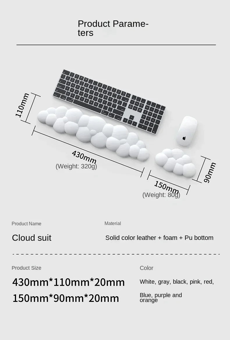 Cloud Mouse pad with wrist rest