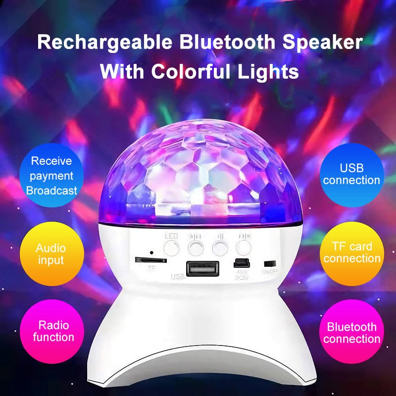 Wireless Bluetooth Speaker Stage Light LED Disco Ball Lights - BestShop