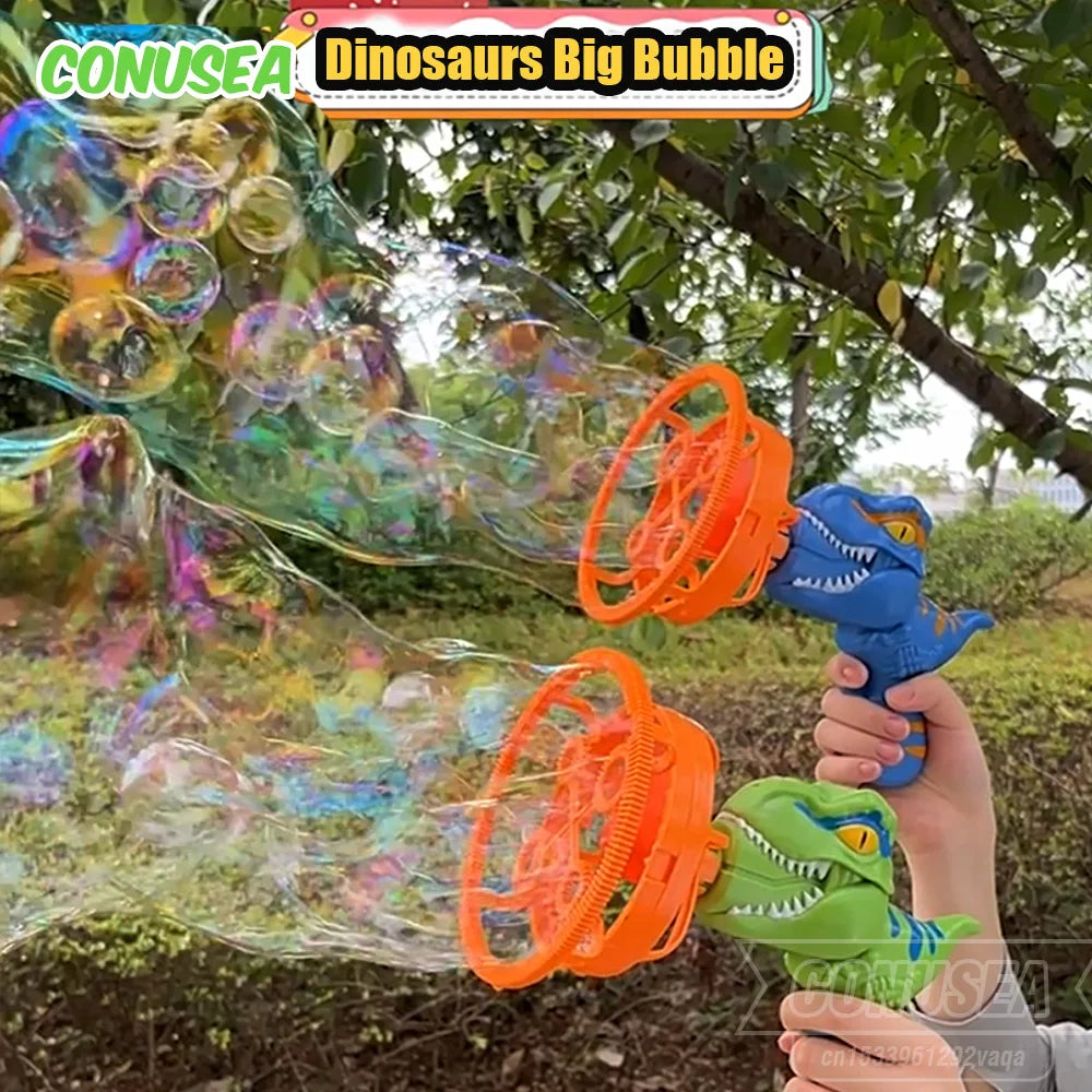 2 In 1 Dinosaur Electric Soap Bubble Gun