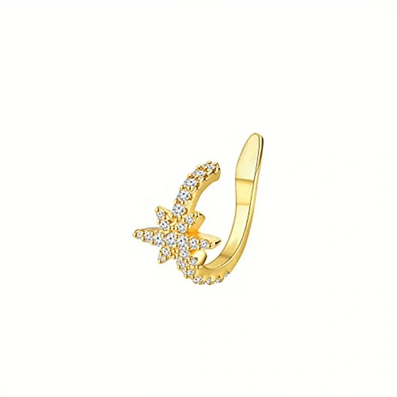 Cute Metal Leaf Earcuff Clip-On Earring