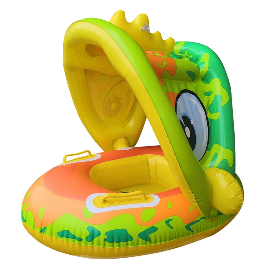 Inflatable Baby Swimming Ring with Sun Shade - BestShop