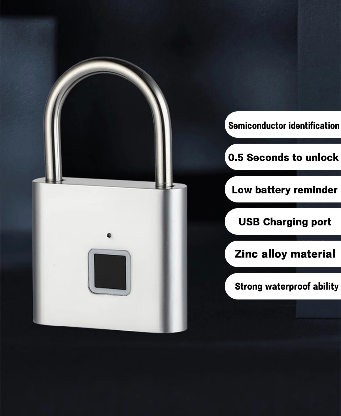 Rechargeable Fingerprint Padlock