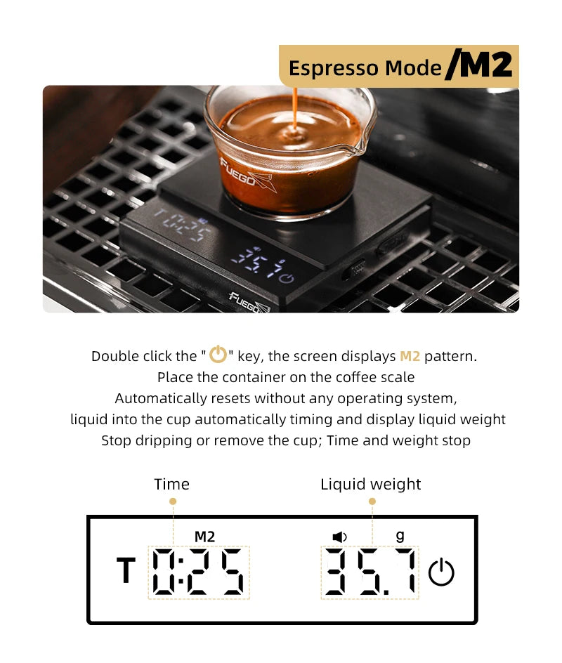 Fuego Kitchen Coffee Scale with Timer