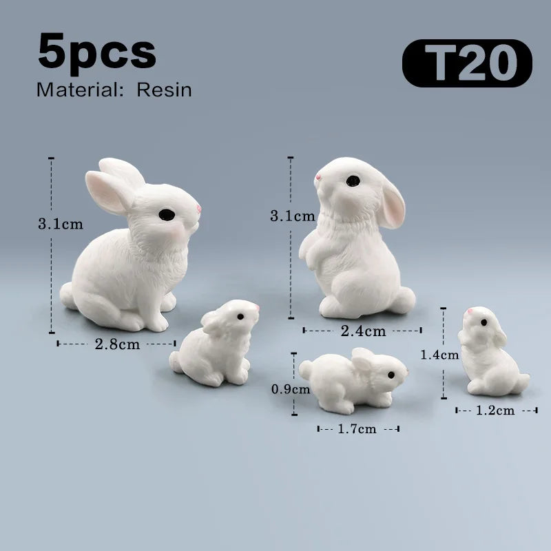 Figurine de lapin mignon de Pâques 2025, bricolage, paysage, maison, kawaii, décoration de chambre, miniature, jardin de fées, accessoires de décoration modernes