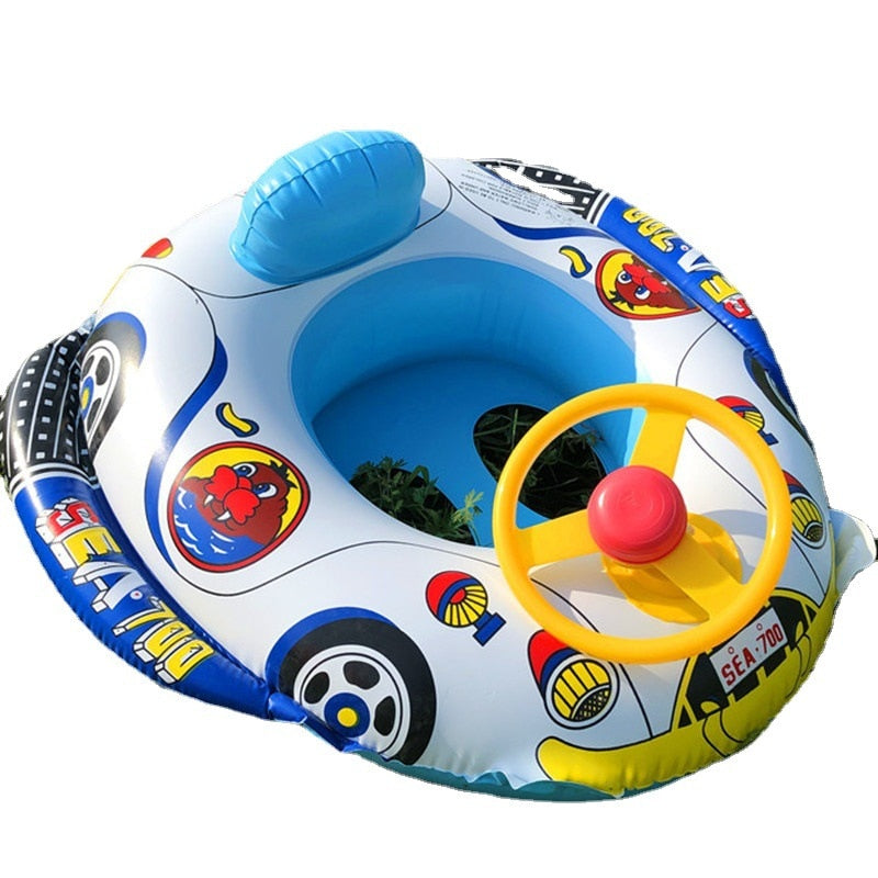 Inflatable Baby Swimming Ring with Sun Shade - BestShop