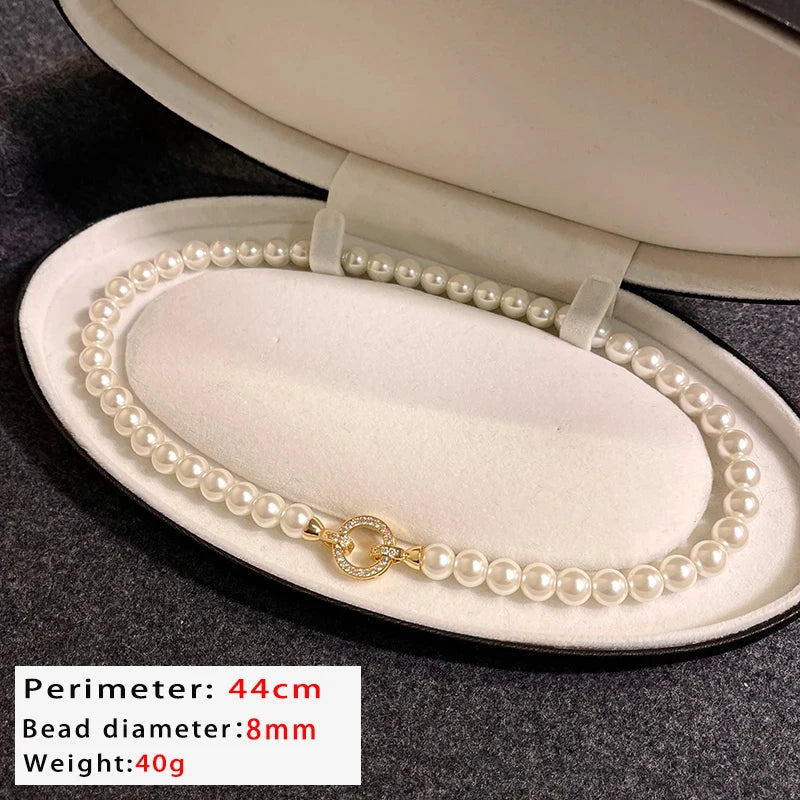 French Elegant Pearl Beaded Necklace