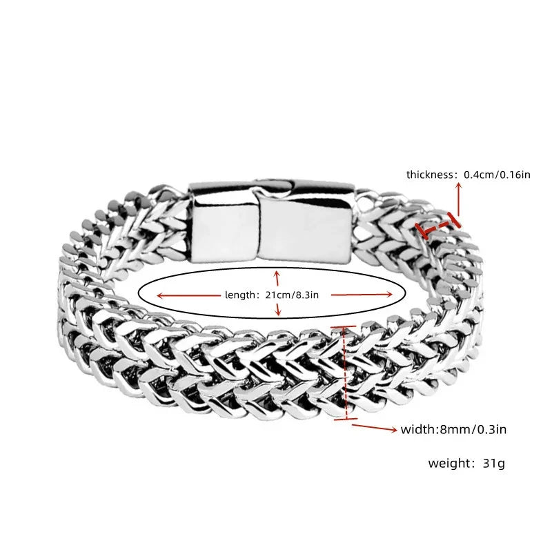 Stainless Steel Braided Double Row Bracelet
