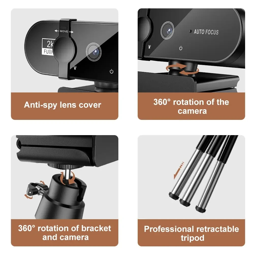 4K Webcam 1080P Mini Camera with Microphone