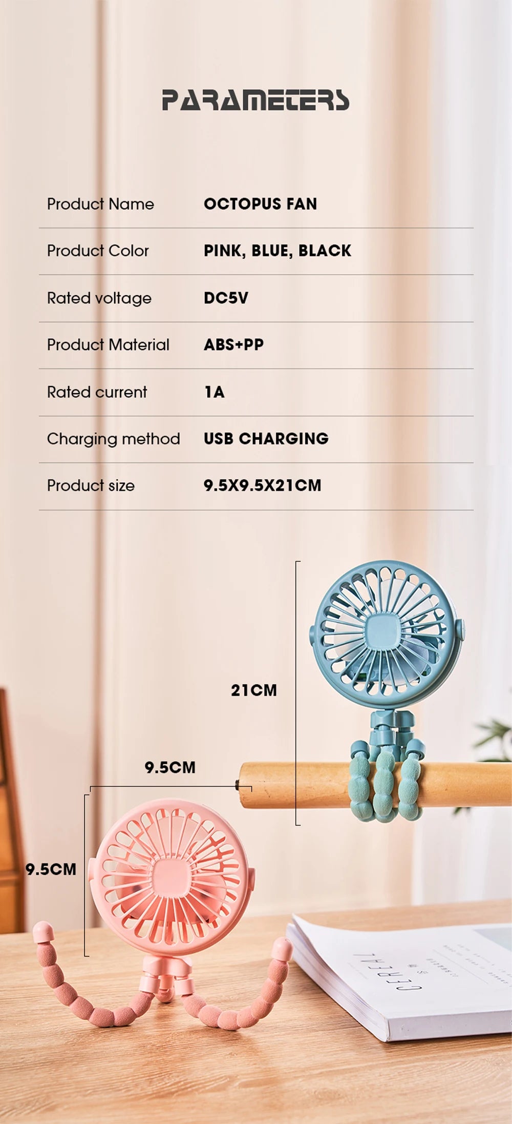 Portable Oscillating Pram Mini Fan Mini