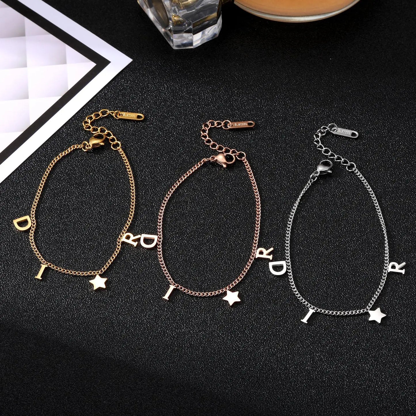 Korea New Fashion Letter Star Pendant Bracelet