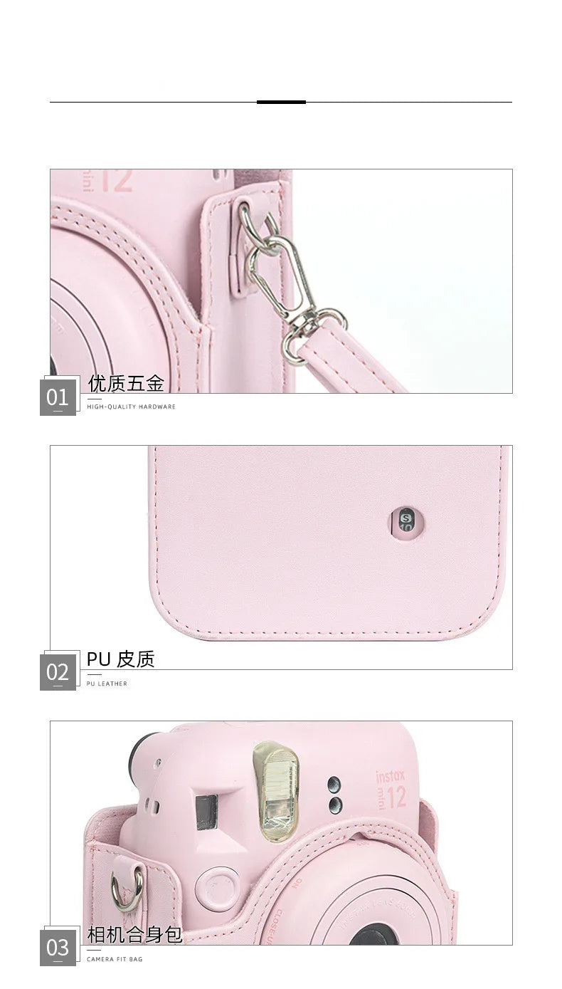 For Instax Mini 12 Camera Case PU Leather