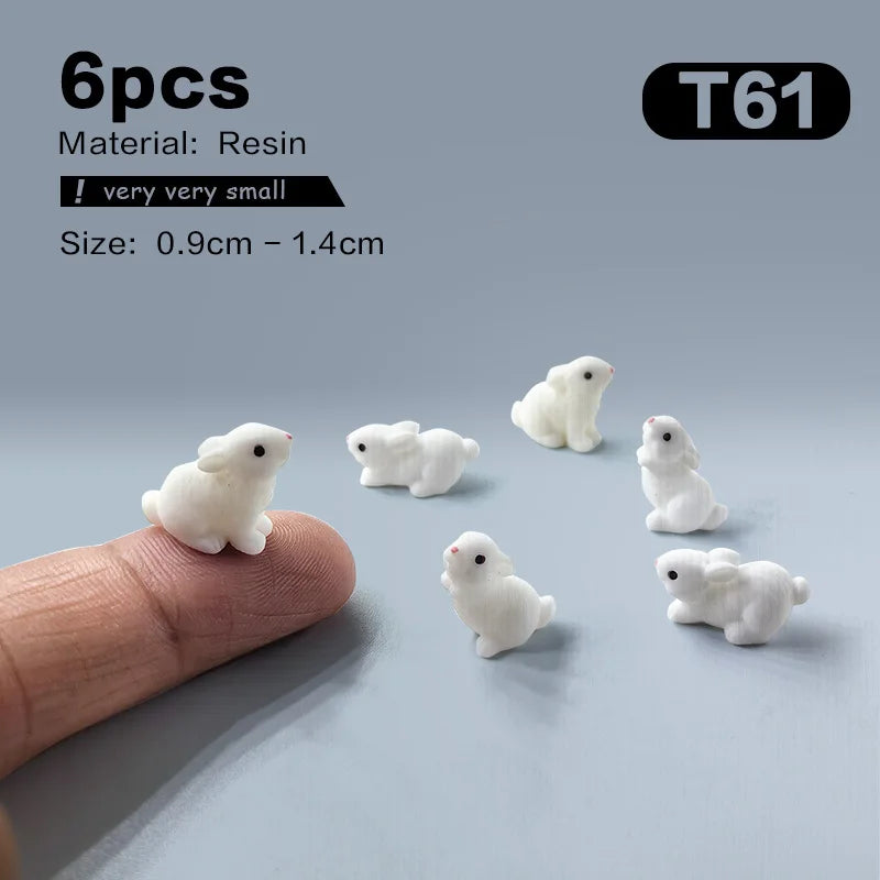 Figurine de lapin mignon de Pâques 2025, bricolage, paysage, maison, kawaii, décoration de chambre, miniature, jardin de fées, accessoires de décoration modernes